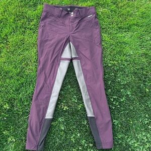 Kerrits Saddlery Horseback Riding Pants Breeches Mid Rise Raisin | Size Small